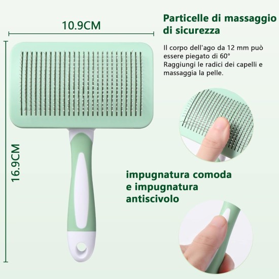 Vinabo Pet Dog Brush, Cat Brush, Self-Cleaning Slicker Brush, Removes Undercoat, Dog Brush, Cat Brush, Short to Long Hair, Suitable Gentle Cat Brush, Blue Vinabo Pet Dog Brush, Cat Brush, Self-Cleaning Slicker Brush, Removes Undercoat, Dog Brush, Cat Brush, Short to Long Hair, Suitable Gentle Cat Brush, Blue
