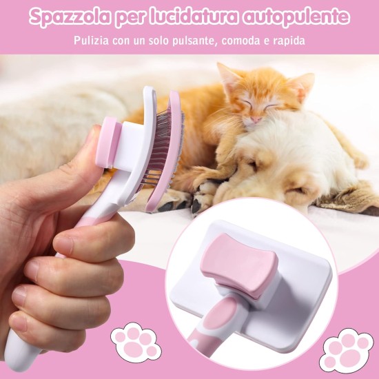 Vinabo Pet Self Cleaning Brush Long Short Hair Brush Dog Cat Soft Brush for Dogs Cats Self Cleaning Brush for Pets Vinabo Pet Self Cleaning Brush Long Short Hair Brush Dog Cat Soft Brush for Dogs Cats Self Cleaning Brush for Pets