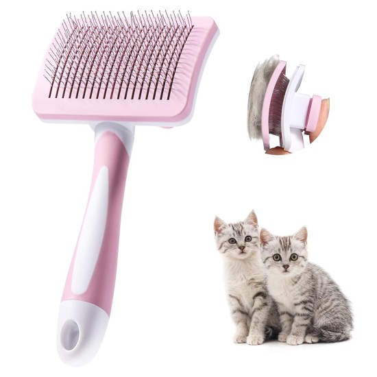 Vinabo Pet Self Cleaning Brush Long Short Hair Brush Dog Cat Soft Brush for Dogs Cats Self Cleaning Brush for Pets Vinabo Pet Self Cleaning Brush Long Short Hair Brush Dog Cat Soft Brush for Dogs Cats Self Cleaning Brush for Pets