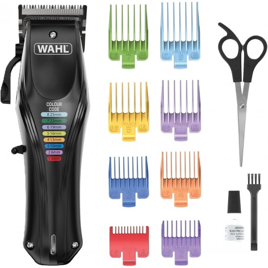 WAHL Animal Color Pro, Rechargeable Pet Clippers with Colour-Coded Attachment Combs, Full Hair Care for Dogs, Low Noise, Net Battery Operated Clippers for Dogs, Black WAHL Animal Color Pro, Rechargeable Pet Clippers with Colour-Coded Attachment Combs, Full Hair Care for Dogs, Low Noise, Net Battery Operated Clippers for Dogs, Black