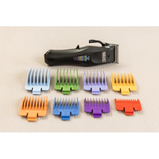 WAHL Animal Color Pro, Rechargeable Pet Clippers with Colour-Coded Attachment Combs, Full Hair Care for Dogs, Low Noise, Net Battery Operated Clippers for Dogs, Black WAHL Animal Color Pro, Rechargeable Pet Clippers with Colour-Coded Attachment Combs, Full Hair Care for Dogs, Low Noise, Net Battery Operated Clippers for Dogs, Black