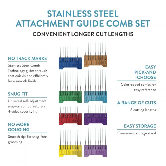 WAHL Arco Stainless Steel Comb Set WAHL Arco Stainless Steel Comb Set