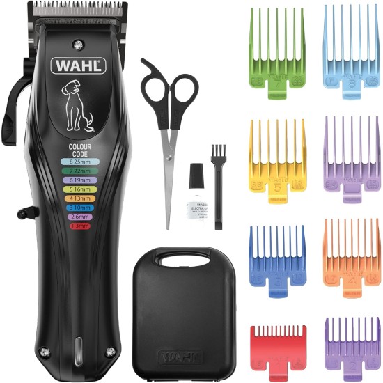 WAHL Color Pro Rechargeable Pet Clipper with Coded Combs Full Coat Grooming for Dogs Noiseless Cordless Cordless Black WAHL Color Pro Rechargeable Pet Clipper with Coded Combs Full Coat Grooming for Dogs Noiseless Cordless Cordless Black
