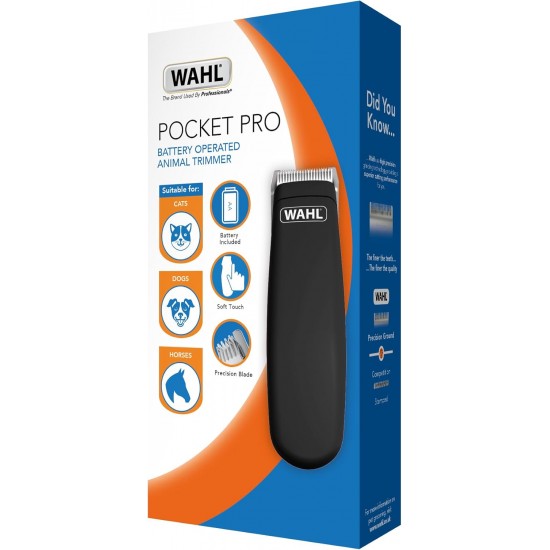 WAHL Pocket Pro Pet Trimmer, Pet Hair Trimmer, Grooming Kit for Pets, Dog Grooming Kit, Trimming and Cleaning Small Areas, Cordless Trimmer, Battery Operated WAHL Pocket Pro Pet Trimmer, Pet Hair Trimmer, Grooming Kit for Pets, Dog Grooming Kit, Trimming and Cleaning Small Areas, Cordless Trimmer, Battery Operated