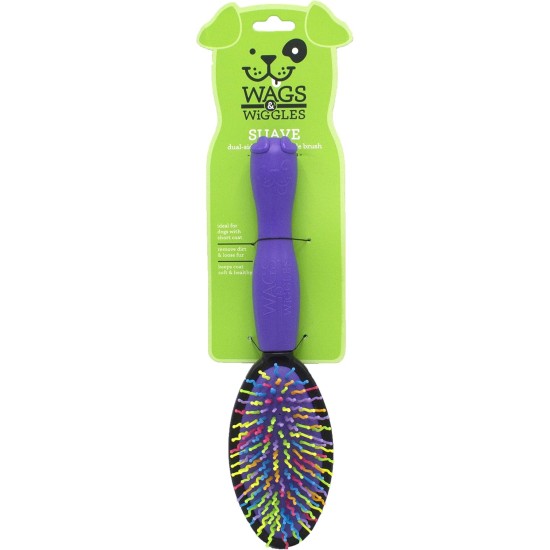 Wags & Wiggles Small Double Sided Bristle and Nodding Needle Brush for Short Haired Dogs Wags & Wiggles Small Double Sided Bristle and Nodding Needle Brush for Short Haired Dogs