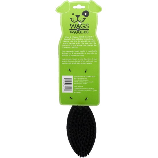 Wags & Wiggles Small Double Sided Bristle and Nodding Needle Brush for Short Haired Dogs Wags & Wiggles Small Double Sided Bristle and Nodding Needle Brush for Short Haired Dogs