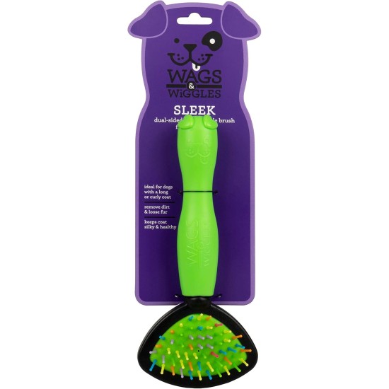 Wags & Wiggles Small Double Sided Bristle and Nodding Needle Brush for Short Haired Dogs Wags & Wiggles Small Double Sided Bristle and Nodding Needle Brush for Short Haired Dogs