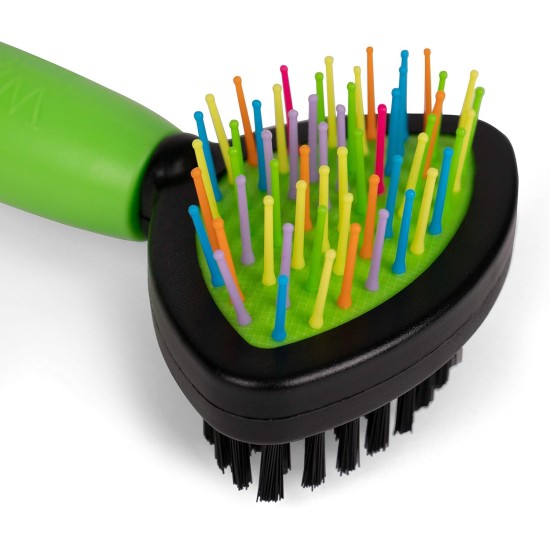 Wags & Wiggles Small Double Sided Bristle and Nodding Needle Brush for Short Haired Dogs Wags & Wiggles Small Double Sided Bristle and Nodding Needle Brush for Short Haired Dogs