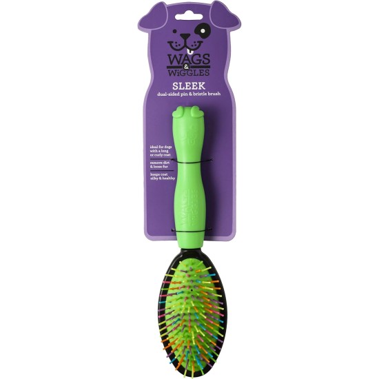 Wags & Wiggles Small Double Sided Bristle and Nodding Needle Brush for Short Haired Dogs Wags & Wiggles Small Double Sided Bristle and Nodding Needle Brush for Short Haired Dogs