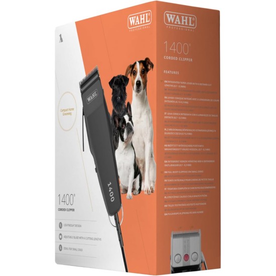 Wahl 1400 Pet Clippers Corded Dog Clippers Grooming Kit Pet Grooming Kit Precision Ground Blades Very Light Weight 4 Attachment Combs Black Wahl 1400 Pet Clippers Corded Dog Clippers Grooming Kit Pet Grooming Kit Precision Ground Blades Very Light Weight 4 Attachment Combs Black