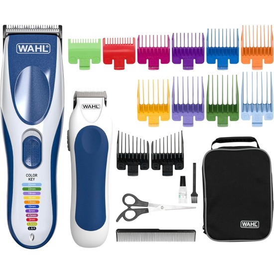 Wahl ColorPro Cordless Hair Clipper, Blue, Silver 09649-016 Wahl ColorPro Cordless Hair Clipper, Blue, Silver 09649-016