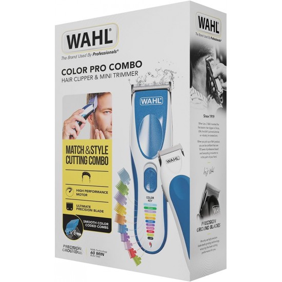 Wahl ColorPro Cordless Hair Clipper, Blue, Silver 09649-016 Wahl ColorPro Cordless Hair Clipper, Blue, Silver 09649-016
