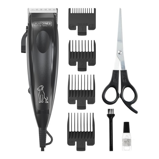 Wahl Performer Pet Clipper, Corded Dog Clippers, Full Fur Grooming Kit, Carbon Steel Blades, Pet Grooming at Home, Powerful and Quiet, 4 Attachment Combs (3, 6, 9, 13 mm) Wahl Performer Pet Clipper, Corded Dog Clippers, Full Fur Grooming Kit, Carbon Steel Blades, Pet Grooming at Home, Powerful and Quiet, 4 Attachment Combs (3, 6, 9, 13 mm)
