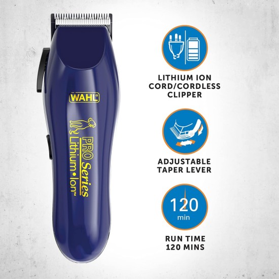 Wahl dog clippers, Pro Series Lithium dog grooming kit, full coat dog grooming clippers, low noise cordless pet hair clippers Wahl dog clippers, Pro Series Lithium dog grooming kit, full coat dog grooming clippers, low noise cordless pet hair clippers