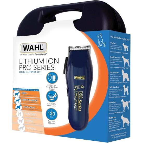 Wahl dog clippers, Pro Series Lithium dog grooming kit, full coat dog grooming clippers, low noise cordless pet hair clippers Wahl dog clippers, Pro Series Lithium dog grooming kit, full coat dog grooming clippers, low noise cordless pet hair clippers