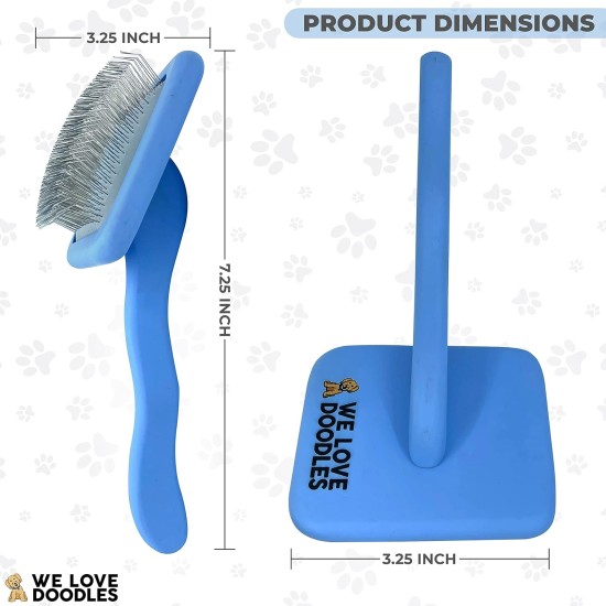 We Love Doodles - Slicker Brush for Dogs - Ideal for Medium or Long Haired Dogs - Best Slicker Brush for Doodles - Slicker Brush with Long Handle, Blue We Love Doodles - Slicker Brush for Dogs - Ideal for Medium or Long Haired Dogs - Best Slicker Brush for Doodles - Slicker Brush with Long Handle, Blue