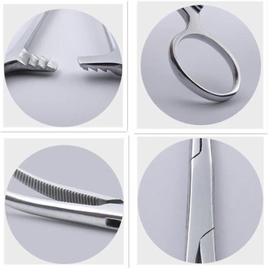 YIYI Hemostat Forceps, 12.5CM High Quality Stainless Steel Dog Cat Pet Scissors Ear Hair Clamp (bent) YIYI Hemostat Forceps, 12.5CM High Quality Stainless Steel Dog Cat Pet Scissors Ear Hair Clamp (bent)