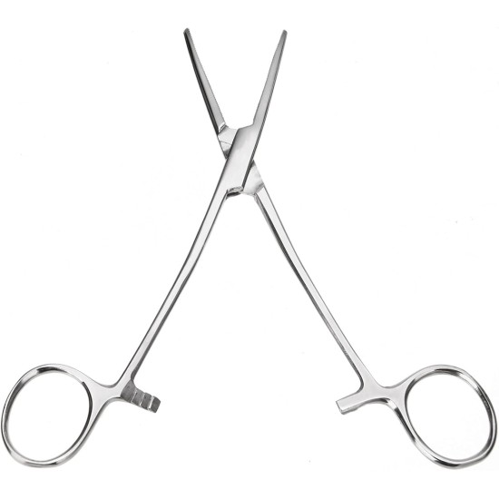 YIYI Hemostat Forceps, 12.5CM High Quality Stainless Steel Dog Cat Pet Scissors Ear Hair Clamp (bent) YIYI Hemostat Forceps, 12.5CM High Quality Stainless Steel Dog Cat Pet Scissors Ear Hair Clamp (bent)