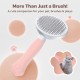 Zivacate Cat Brush Dog Brush [Ergonomic Handle & One-Click Cleaning] Tool for Short & Long-Haired Dogs/Cats/Rabbits, Undercoat Brush (Light Pink)