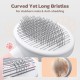Zivacate Cat Brush Dog Brush [Ergonomic Handle & One-Click Cleaning] Tool for Short & Long-Haired Dogs/Cats/Rabbits, Undercoat Brush (Light Pink)