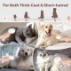 Zivacate Cat Brush Dog Brush [Ergonomic Handle & One-Click Cleaning] Tool for Short & Long-Haired Dogs/Cats/Rabbits, Undercoat Brush (Light Pink)