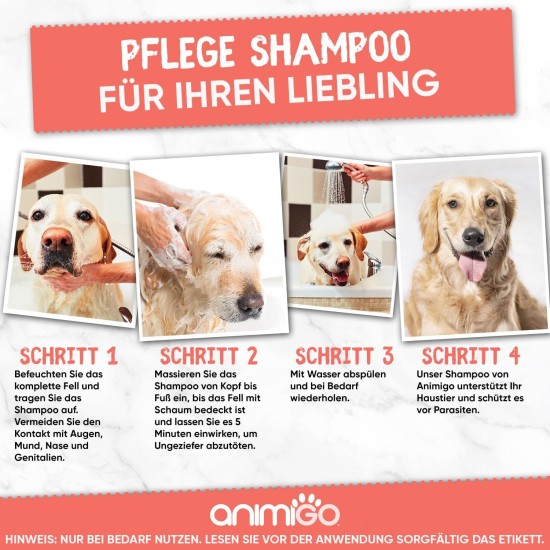 animigo Flea Shampoo Dog & Cats 500 ml - Flea Remedy with Tea Tree Oil - Against Ticks, Fleas & Itching - Alternative to Flea Spray, Tick Collar, Flea Comb - With Coconut Oil, Almond Oil - Natural animigo Flea Shampoo Dog & Cats 500 ml - Flea Remedy with Tea Tree Oil - Against Ticks, Fleas & Itching - Alternative to Flea Spray, Tick Collar, Flea Comb - With Coconut Oil, Almond Oil - Natural