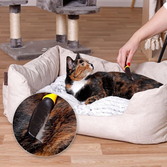 lionto Undercoat Brush, Non-Slip Handle & Removable Blade, Slim, Brush for Dogs & Cats, Gentle Grooming & Rounded Bristles, Dog Brush Suitable for Long & Short Coat, Rustproof lionto Undercoat Brush, Non-Slip Handle & Removable Blade, Slim, Brush for Dogs & Cats, Gentle Grooming & Rounded Bristles, Dog Brush Suitable for Long & Short Coat, Rustproof