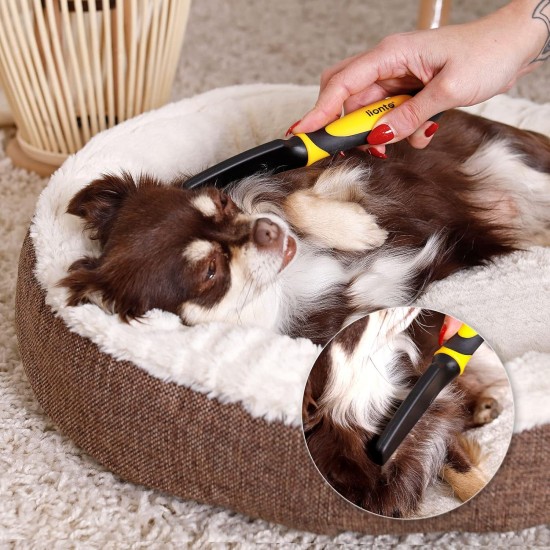 lionto Undercoat Brush, Non-Slip Handle & Removable Blade, Slim, Brush for Dogs & Cats, Gentle Grooming & Rounded Bristles, Dog Brush Suitable for Long & Short Coat, Rustproof lionto Undercoat Brush, Non-Slip Handle & Removable Blade, Slim, Brush for Dogs & Cats, Gentle Grooming & Rounded Bristles, Dog Brush Suitable for Long & Short Coat, Rustproof