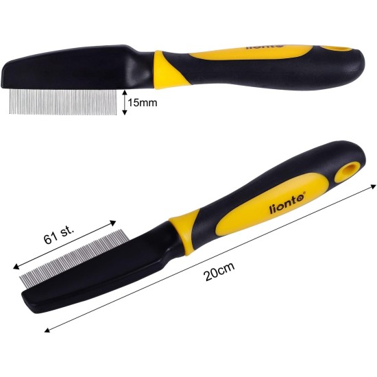 lionto Undercoat Brush, Non-Slip Handle & Removable Blade, Slim, Brush for Dogs & Cats, Gentle Grooming & Rounded Bristles, Dog Brush Suitable for Long & Short Coat, Rustproof lionto Undercoat Brush, Non-Slip Handle & Removable Blade, Slim, Brush for Dogs & Cats, Gentle Grooming & Rounded Bristles, Dog Brush Suitable for Long & Short Coat, Rustproof