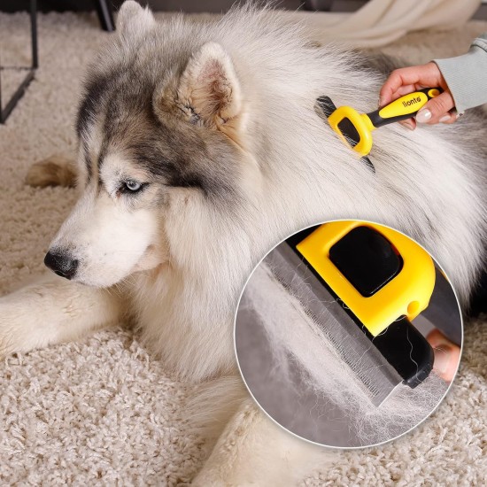 lionto Undercoat Brush, Non-Slip Handle & Removable Blade, Slim, Brush for Dogs & Cats, Gentle Grooming & Rounded Bristles, Dog Brush Suitable for Long & Short Coat, Rustproof lionto Undercoat Brush, Non-Slip Handle & Removable Blade, Slim, Brush for Dogs & Cats, Gentle Grooming & Rounded Bristles, Dog Brush Suitable for Long & Short Coat, Rustproof