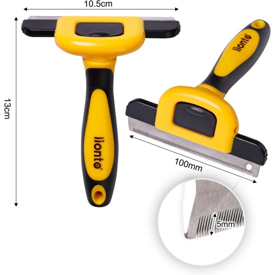 lionto Undercoat Brush, Non-Slip Handle & Removable Blade, Slim, Brush for Dogs & Cats, Gentle Grooming & Rounded Bristles, Dog Brush Suitable for Long & Short Coat, Rustproof lionto Undercoat Brush, Non-Slip Handle & Removable Blade, Slim, Brush for Dogs & Cats, Gentle Grooming & Rounded Bristles, Dog Brush Suitable for Long & Short Coat, Rustproof