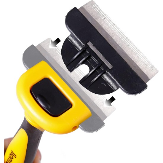 lionto Undercoat Brush, Non-Slip Handle & Removable Blade, Slim, Brush for Dogs & Cats, Gentle Grooming & Rounded Bristles, Dog Brush Suitable for Long & Short Coat, Rustproof lionto Undercoat Brush, Non-Slip Handle & Removable Blade, Slim, Brush for Dogs & Cats, Gentle Grooming & Rounded Bristles, Dog Brush Suitable for Long & Short Coat, Rustproof