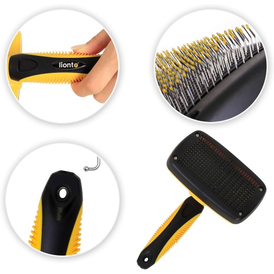 lionto Undercoat Brush, Non-Slip Handle & Removable Blade, Slim, Brush for Dogs & Cats, Gentle Grooming & Rounded Bristles, Dog Brush Suitable for Long & Short Coat, Rustproof lionto Undercoat Brush, Non-Slip Handle & Removable Blade, Slim, Brush for Dogs & Cats, Gentle Grooming & Rounded Bristles, Dog Brush Suitable for Long & Short Coat, Rustproof