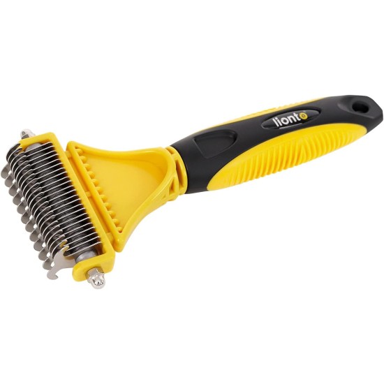 lionto Undercoat Brush, Non-Slip Handle & Removable Blade, Slim, Brush for Dogs & Cats, Gentle Grooming & Rounded Bristles, Dog Brush Suitable for Long & Short Coat, Rustproof lionto Undercoat Brush, Non-Slip Handle & Removable Blade, Slim, Brush for Dogs & Cats, Gentle Grooming & Rounded Bristles, Dog Brush Suitable for Long & Short Coat, Rustproof