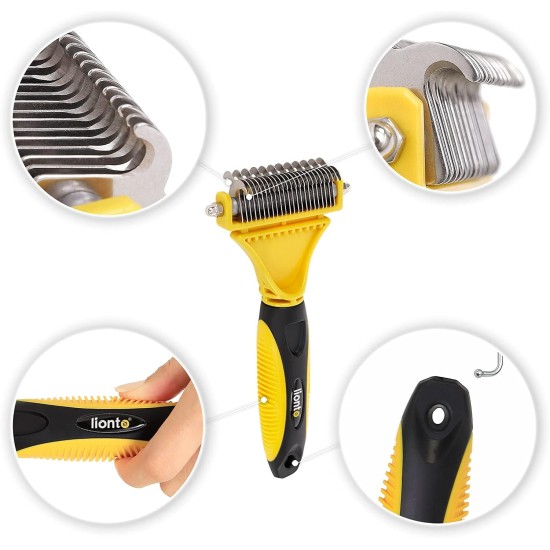 lionto Undercoat Brush, Non-Slip Handle & Removable Blade, Slim, Brush for Dogs & Cats, Gentle Grooming & Rounded Bristles, Dog Brush Suitable for Long & Short Coat, Rustproof lionto Undercoat Brush, Non-Slip Handle & Removable Blade, Slim, Brush for Dogs & Cats, Gentle Grooming & Rounded Bristles, Dog Brush Suitable for Long & Short Coat, Rustproof