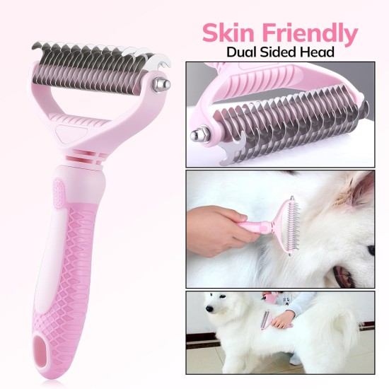 morpilot Pet Grooming Dematting Comb Tool Kit - Double Sided Blade Rake Comb, Pet Grooming Comb - Removes Loose Undercoat, Knots, Mats and Tangled Hair morpilot Pet Grooming Dematting Comb Tool Kit - Double Sided Blade Rake Comb, Pet Grooming Comb - Removes Loose Undercoat, Knots, Mats and Tangled Hair