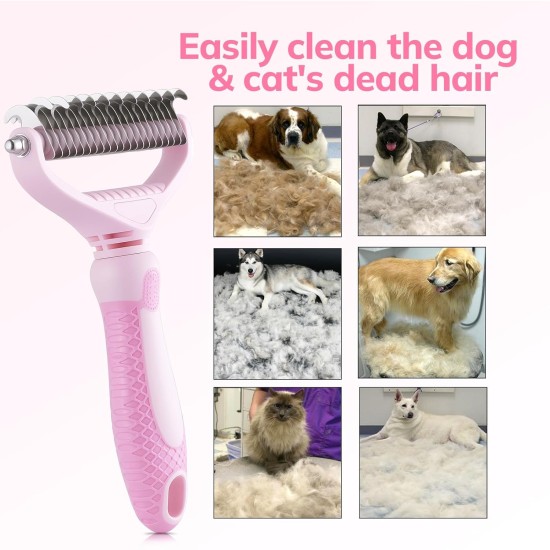 morpilot Pet Grooming Dematting Comb Tool Kit - Double Sided Blade Rake Comb, Pet Grooming Comb - Removes Loose Undercoat, Knots, Mats and Tangled Hair morpilot Pet Grooming Dematting Comb Tool Kit - Double Sided Blade Rake Comb, Pet Grooming Comb - Removes Loose Undercoat, Knots, Mats and Tangled Hair