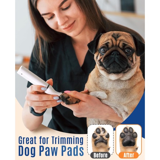 oneisall Paw Trimmer for Dogs with Double Blades, 2-Speed Clipper Dog Paws Quiet Dog Clipper for Paws, Eyes, Ears, Face, Body (White) oneisall Paw Trimmer for Dogs with Double Blades, 2-Speed Clipper Dog Paws Quiet Dog Clipper for Paws, Eyes, Ears, Face, Body (White)