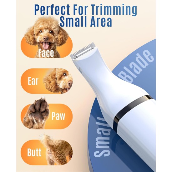 oneisall Paw Trimmer for Dogs with Double Blades, 2-Speed Clipper Dog Paws Quiet Dog Clipper for Paws, Eyes, Ears, Face, Body (White) oneisall Paw Trimmer for Dogs with Double Blades, 2-Speed Clipper Dog Paws Quiet Dog Clipper for Paws, Eyes, Ears, Face, Body (White)