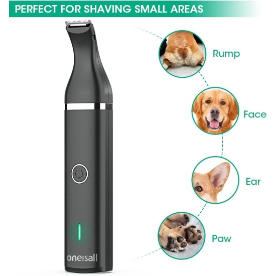 oneisall Paw Trimmer for Dogs with Double Blades, 2-Speed Clipper Dog Paws Quiet Dog Clipper for Paws, Eyes, Ears, Face, Body (White) oneisall Paw Trimmer for Dogs with Double Blades, 2-Speed Clipper Dog Paws Quiet Dog Clipper for Paws, Eyes, Ears, Face, Body (White)
