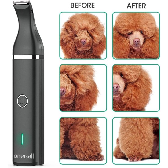 oneisall Paw Trimmer for Dogs with Double Blades, 2-Speed Clipper Dog Paws Quiet Dog Clipper for Paws, Eyes, Ears, Face, Body (White) oneisall Paw Trimmer for Dogs with Double Blades, 2-Speed Clipper Dog Paws Quiet Dog Clipper for Paws, Eyes, Ears, Face, Body (White)