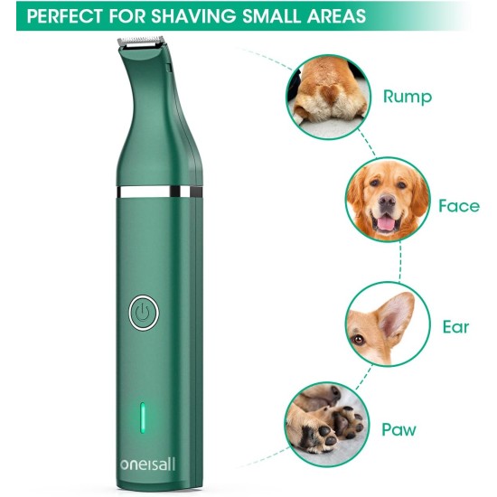oneisall Paw Trimmer for Dogs with Double Blades, 2-Speed Clipper Dog Paws Quiet Dog Clipper for Paws, Eyes, Ears, Face, Body (White) oneisall Paw Trimmer for Dogs with Double Blades, 2-Speed Clipper Dog Paws Quiet Dog Clipper for Paws, Eyes, Ears, Face, Body (White)