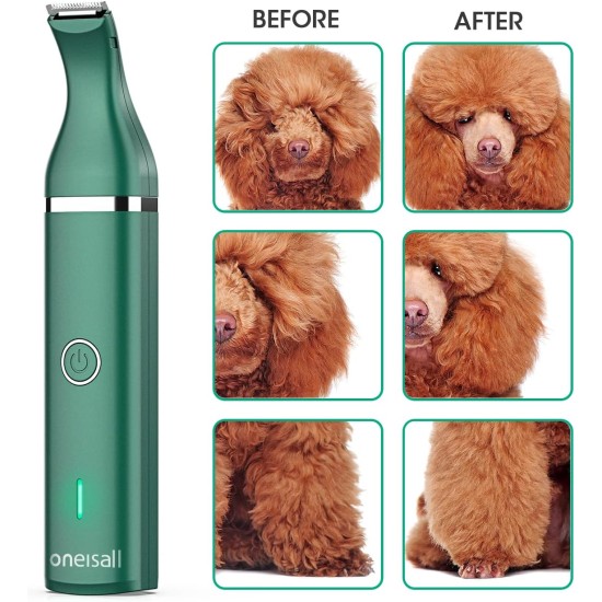 oneisall Paw Trimmer for Dogs with Double Blades, 2-Speed Clipper Dog Paws Quiet Dog Clipper for Paws, Eyes, Ears, Face, Body (White) oneisall Paw Trimmer for Dogs with Double Blades, 2-Speed Clipper Dog Paws Quiet Dog Clipper for Paws, Eyes, Ears, Face, Body (White)