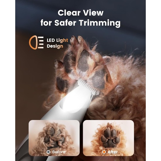 oneisall Paw Trimmer for Dogs with LED Light, Quiet Dog Paws Trimmer, Paw Trim Pro dr Paws, Rechargeable Clipper, Dog Clippers for Paws, Eyes, Ears, Face (White) oneisall Paw Trimmer for Dogs with LED Light, Quiet Dog Paws Trimmer, Paw Trim Pro dr Paws, Rechargeable Clipper, Dog Clippers for Paws, Eyes, Ears, Face (White)