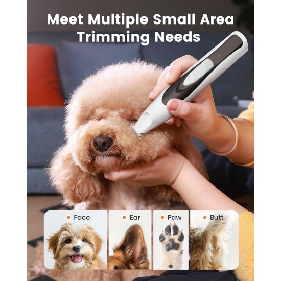 oneisall Paw Trimmer for Dogs with LED Light, Quiet Dog Paws Trimmer, Paw Trim Pro dr Paws, Rechargeable Clipper, Dog Clippers for Paws, Eyes, Ears, Face (White) oneisall Paw Trimmer for Dogs with LED Light, Quiet Dog Paws Trimmer, Paw Trim Pro dr Paws, Rechargeable Clipper, Dog Clippers for Paws, Eyes, Ears, Face (White)