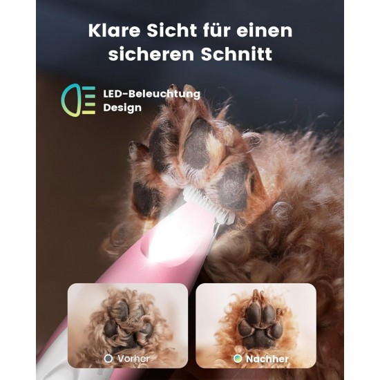 oneisall Paw Trimmer for Dogs with LED Light, Quiet Dog Paws Trimmer, Paw Trim Pro dr Paws, Rechargeable Clipper, Dog Clippers for Paws, Eyes, Ears, Face oneisall Paw Trimmer for Dogs with LED Light, Quiet Dog Paws Trimmer, Paw Trim Pro dr Paws, Rechargeable Clipper, Dog Clippers for Paws, Eyes, Ears, Face