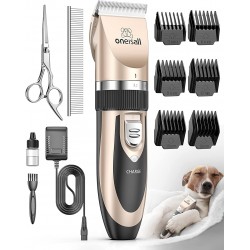 oneisall Quiet Dog Clipper Professional Clipper Dog Cat Pet Hair Clipper Electric Dog Trimmer Cordless Hair Clipper (Gold) oneisall Quiet Dog Clipper Professional Clipper Dog Cat Pet Hair Clipper Electric Dog Trimmer Cordless Hair Clipper (Gold)