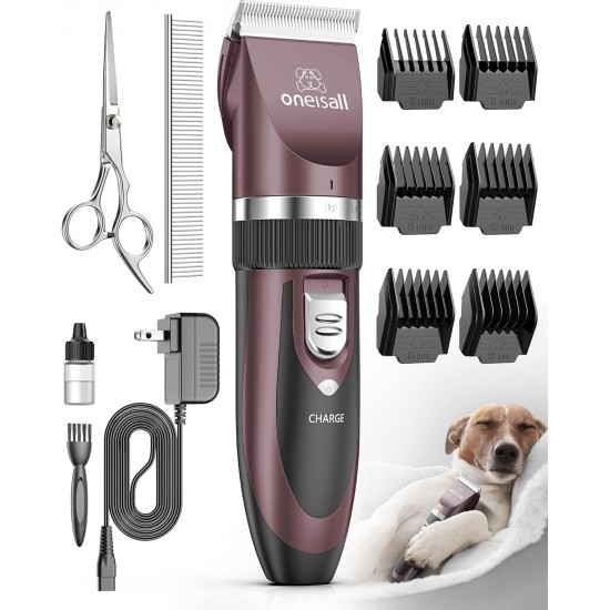 oneisall Quiet Dog Clipper Professional Clipper Dog Cat Pet Hair Clipper Electric Dog Trimmer Cordless Hair Clipper (Gold) oneisall Quiet Dog Clipper Professional Clipper Dog Cat Pet Hair Clipper Electric Dog Trimmer Cordless Hair Clipper (Gold)