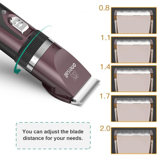 oneisall Quiet Dog Clipper Professional Clipper Dog Cat Pet Hair Clipper Electric Dog Trimmer Cordless Hair Clipper (Gold) oneisall Quiet Dog Clipper Professional Clipper Dog Cat Pet Hair Clipper Electric Dog Trimmer Cordless Hair Clipper (Gold)