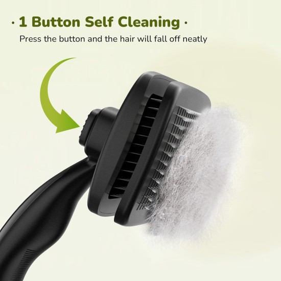 pecute Dog Brush, Cat Brush, Pet Brush, Self-Cleaning Slicker Brush, Dog Comb Fur Brush, Massage Grooming Brush for Cats, Dogs, Long Hair (Large, Black) pecute Dog Brush, Cat Brush, Pet Brush, Self-Cleaning Slicker Brush, Dog Comb Fur Brush, Massage Grooming Brush for Cats, Dogs, Long Hair (Large, Black)